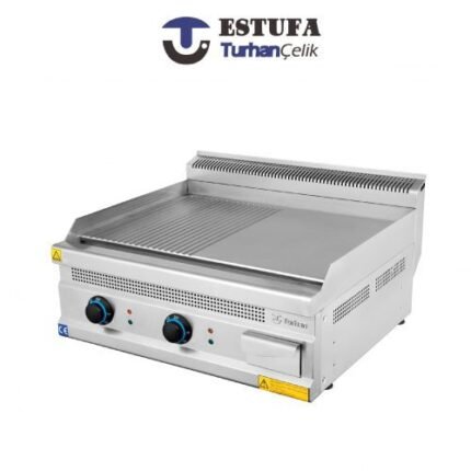 Plaque Grillade Double 1/2 Lisse 1/2 Striée Posable à Gaz - ESTUFA