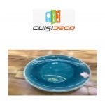 Assiette plat en porcelaine bleu