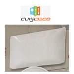 assiette rectangulaire en melamine blanc