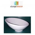 Plat demi ivoir en porcelaine