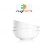 Bol a salade en porcelaine rayee