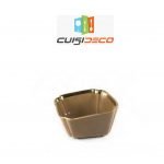 Bol carre en porcelaine dore