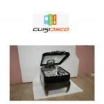 Chaffing dish carre bronze porte vitree