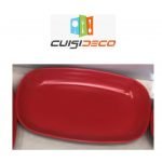 Assiette oval en melamine rouge/noir