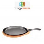 Plaque en fonte support en bois