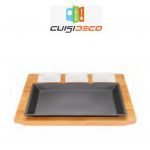 Paque en fonte support en bois