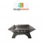 Plat carre 2 anses avec support en metal granite