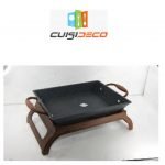 Plat carre en fonte 2 anses avec chauffe plat buffet