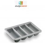 Ramasse couvert en plast gris 4 compartiment