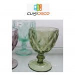 Coupe a glace en verre avec couvercle et cuilliere